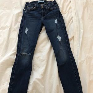 7 for all mankind - mid rise skinny jeans
